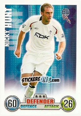Sticker Nicky Hunt - English Premier League 2007-2008. Match Attax - Topps