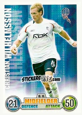 Sticker Christian Wilhelmsson - English Premier League 2007-2008. Match Attax n. 70 - Topps