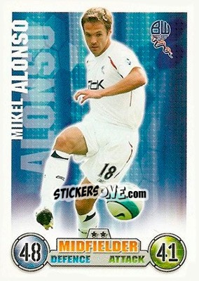Sticker Mikel Alonso - English Premier League 2007-2008. Match Attax n. 75 - Topps