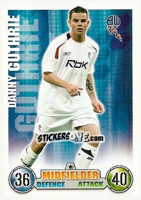 Sticker Danny Guthrie - English Premier League 2007-2008. Match Attax n. 76 - Topps