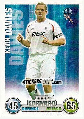 Sticker Kevin Davies - English Premier League 2007-2008. Match Attax n. 79 - Topps