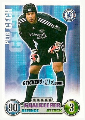 Sticker Petr Cech - English Premier League 2007-2008. Match Attax n. 81 - Topps