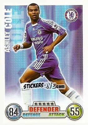 Sticker Ashley Cole - English Premier League 2007-2008. Match Attax n. 82 - Topps
