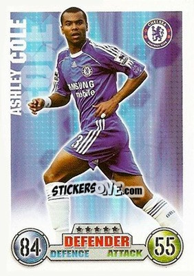 Sticker Ashley Cole - English Premier League 2007-2008. Match Attax - Topps