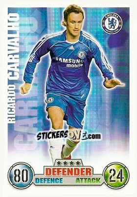 Sticker Ricardo Carvalho - English Premier League 2007-2008. Match Attax n. 83 - Topps