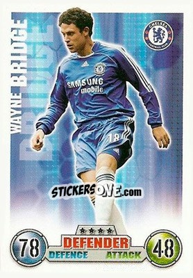 Sticker Wayne Bridge - English Premier League 2007-2008. Match Attax n. 85 - Topps