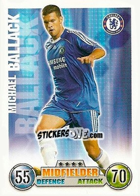 Sticker Michael Ballack - English Premier League 2007-2008. Match Attax n. 90 - Topps