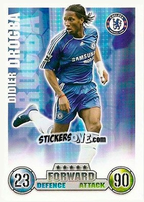 Sticker Didier Drogba - English Premier League 2007-2008. Match Attax n. 96 - Topps
