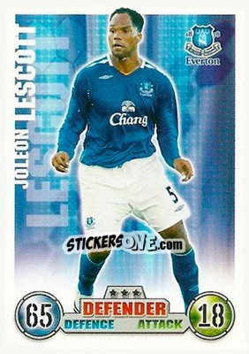 Sticker Joleon Lescott - English Premier League 2007-2008. Match Attax n. 114 - Topps