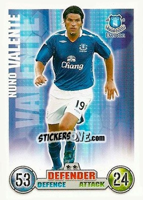 Figurina Nuno Valente - English Premier League 2007-2008. Match Attax - Topps