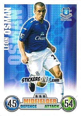 Sticker Leon Osman - English Premier League 2007-2008. Match Attax n. 122 - Topps