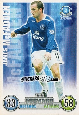 Sticker James McFadden - English Premier League 2007-2008. Match Attax n. 126 - Topps