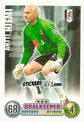 Sticker Antti Niemi - English Premier League 2007-2008. Match Attax - Topps