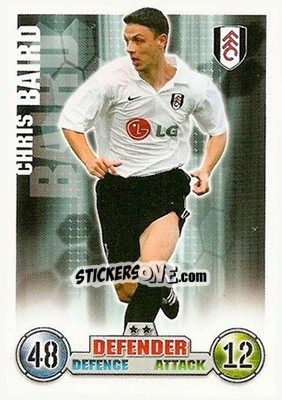 Cromo Chris Baird - English Premier League 2007-2008. Match Attax - Topps