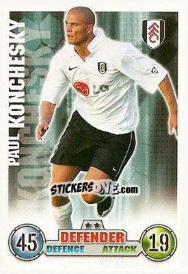 Sticker Paul Konchesky - English Premier League 2007-2008. Match Attax - Topps