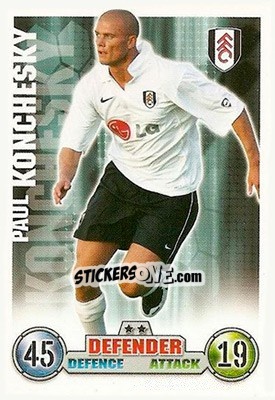 Sticker Paul Konchesky - English Premier League 2007-2008. Match Attax n. 133 - Topps
