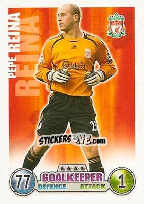 Sticker Pepe Reina - English Premier League 2007-2008. Match Attax n. 145 - Topps