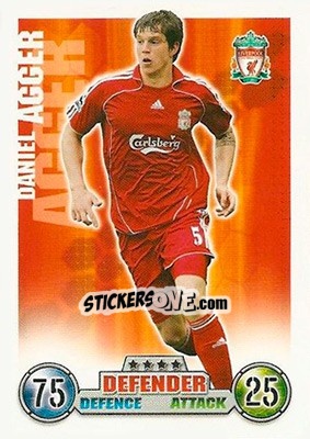 Sticker Daniel Agger - English Premier League 2007-2008. Match Attax n. 146 - Topps