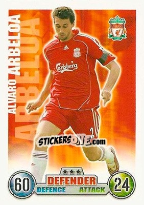 Sticker Alvaro Arbeloa - English Premier League 2007-2008. Match Attax n. 148 - Topps