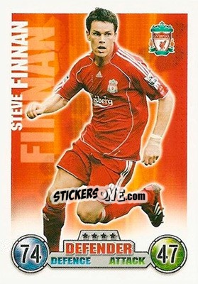 Sticker Steve Finnan - English Premier League 2007-2008. Match Attax n. 149 - Topps