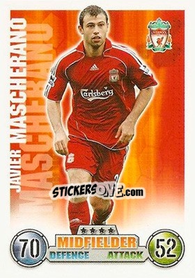 Sticker Javier Mascherano - English Premier League 2007-2008. Match Attax n. 151 - Topps