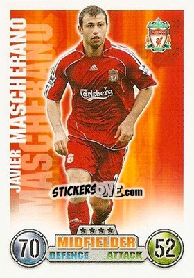 Cromo Javier Mascherano - English Premier League 2007-2008. Match Attax - Topps