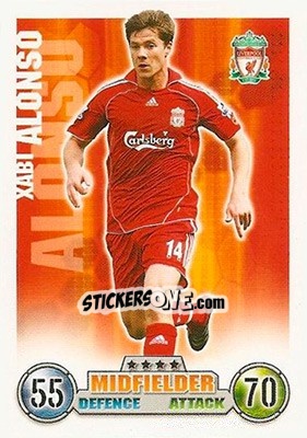 Sticker Xabi Alonso - English Premier League 2007-2008. Match Attax n. 154 - Topps