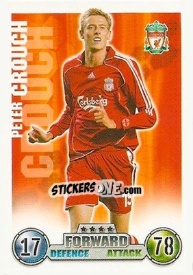 Sticker Peter Crouch - English Premier League 2007-2008. Match Attax - Topps
