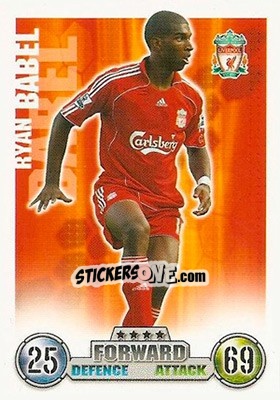 Sticker Ryan Babel - English Premier League 2007-2008. Match Attax n. 160 - Topps