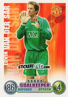 Sticker Edwin van der Sar - English Premier League 2007-2008. Match Attax n. 177 - Topps