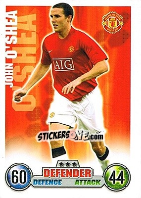Sticker John O'shea - English Premier League 2007-2008. Match Attax n. 178 - Topps