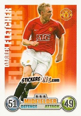 Sticker Darren Fletcher - English Premier League 2007-2008. Match Attax n. 185 - Topps