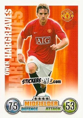 Sticker Owen Hargreaves - English Premier League 2007-2008. Match Attax n. 188 - Topps