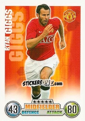 Cromo Ryan Giggs - English Premier League 2007-2008. Match Attax - Topps