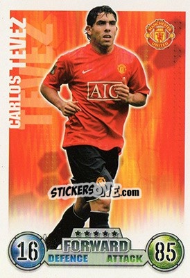 Cromo Carlos Tevez - English Premier League 2007-2008. Match Attax - Topps