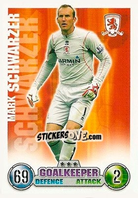 Sticker Mark Schwarzer - English Premier League 2007-2008. Match Attax n. 193 - Topps