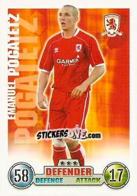 Sticker Emanuel Pogatetz - English Premier League 2007-2008. Match Attax - Topps