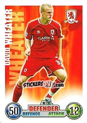 Sticker David Wheater - English Premier League 2007-2008. Match Attax n. 197 - Topps