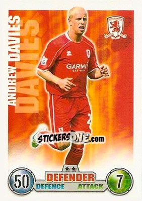 Sticker Andrew Davies - English Premier League 2007-2008. Match Attax n. 198 - Topps