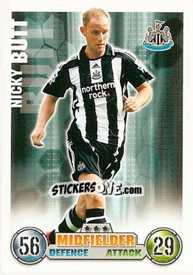 Sticker Nicky Butt - English Premier League 2007-2008. Match Attax n. 218 - Topps