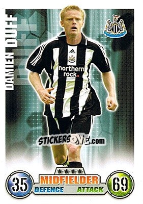 Sticker Damien Duff - English Premier League 2007-2008. Match Attax - Topps