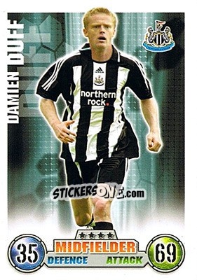 Sticker Damien Duff - English Premier League 2007-2008. Match Attax n. 219 - Topps