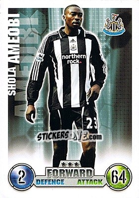 Sticker Shola Ameobi - English Premier League 2007-2008. Match Attax - Topps