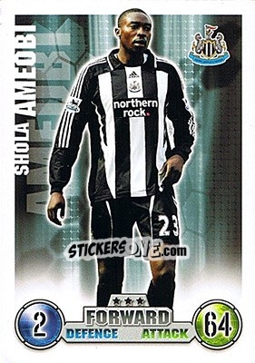 Cromo Shola Ameobi - English Premier League 2007-2008. Match Attax n. 223 - Topps