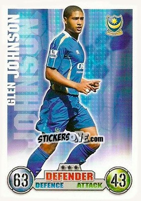 Sticker Glen Johnson - English Premier League 2007-2008. Match Attax - Topps