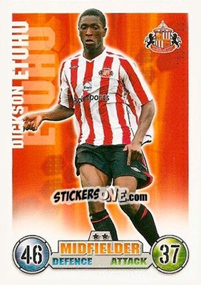 Sticker Dickson Etuhu - English Premier League 2007-2008. Match Attax - Topps