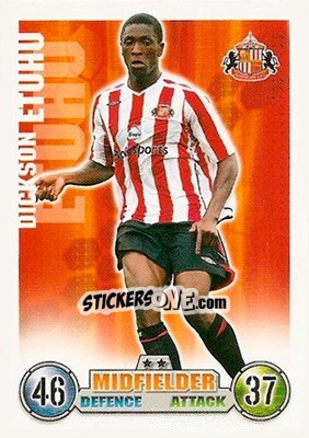 Sticker Dickson Etuhu - English Premier League 2007-2008. Match Attax n. 265 - Topps