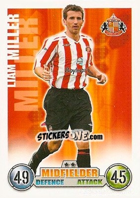 Sticker Liam Miller - English Premier League 2007-2008. Match Attax - Topps