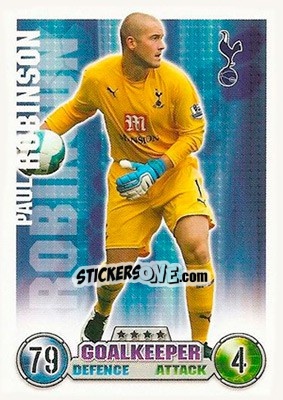 Sticker Paul Robinson - English Premier League 2007-2008. Match Attax - Topps