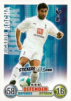 Sticker Ricardo Rocha - English Premier League 2007-2008. Match Attax n. 277 - Topps